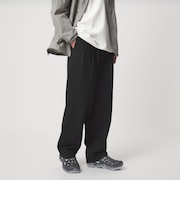 FINE BASIC コットンナイロン ツイル 2プリーツ W4 ワイドスラックス