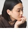 オーバルマーブル＆メタルフレーム イヤリング