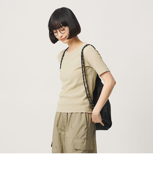 シャーリング コンパクト ボーダー Tシャツ