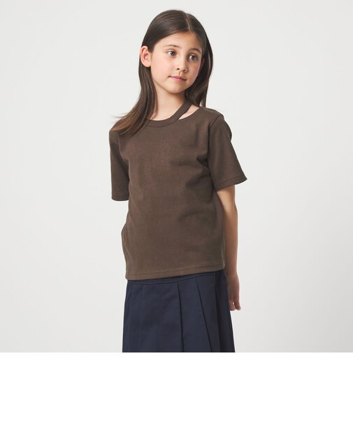 ネック スリットTシャツ 100cm-160cm