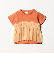 【スタメンシリーズ】チュールドッキング Tシャツ / キッズ  100cm-160cm UVカット 接触冷感  吸水速乾