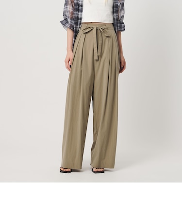 セルロースブレンド ベルトループ ワイドパンツ ウォッシャブル
