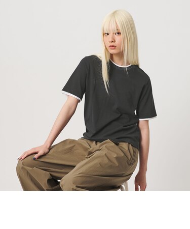 コットン レイヤード クルーネックTシャツ