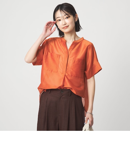 カールマイヤー ポケット ショートスリーブ ブラウス マシンウォッシャブル 通気性