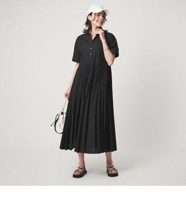 ［size SHORT/TALLあり］ワッシャー プリーツ ショートスリーブ ワンピース