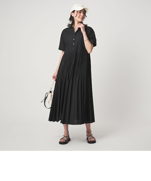 ［size SHORT/TALLあり］ワッシャー プリーツ ショートスリーブ ワンピース