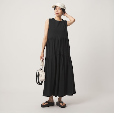 ［size SHORTあり］カット ティアード ワンピース