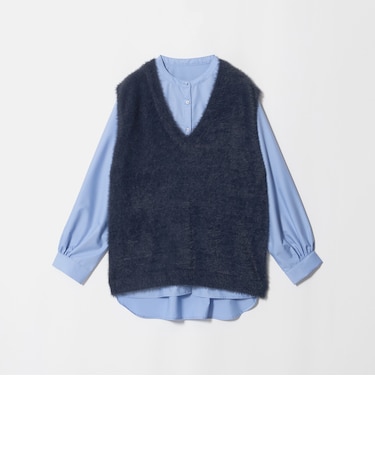 フェザー Vネックベスト＋シャツ ‐セットアイテム‐＜A DAY IN THE LIFE＞