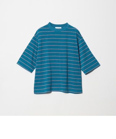 コットンポリエステル ボーダー ハーフスリーブTシャツ