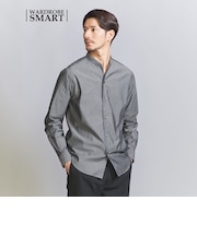 【WARDROBE SMART】コットン バンドカラー スキッパー シャツ