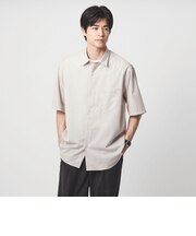 ウォッシャブルトロ パターン ジャスト ルーズ 半袖 シャツ -ウォッシャブル・ストレッチ-