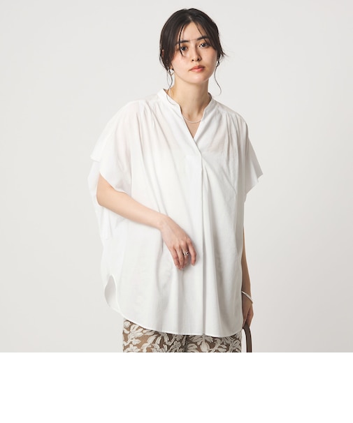 ［size SHORTあり］ショルダー タック スキッパー ブラウス