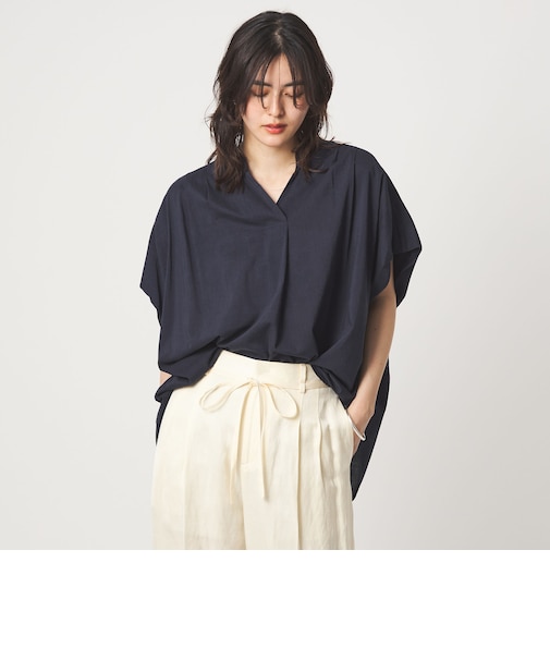 ［size SHORTあり］ショルダー タック スキッパー ブラウス