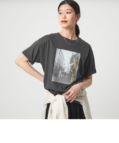 <at ease>アソート フォトプリント ショートスリーブ カットソー