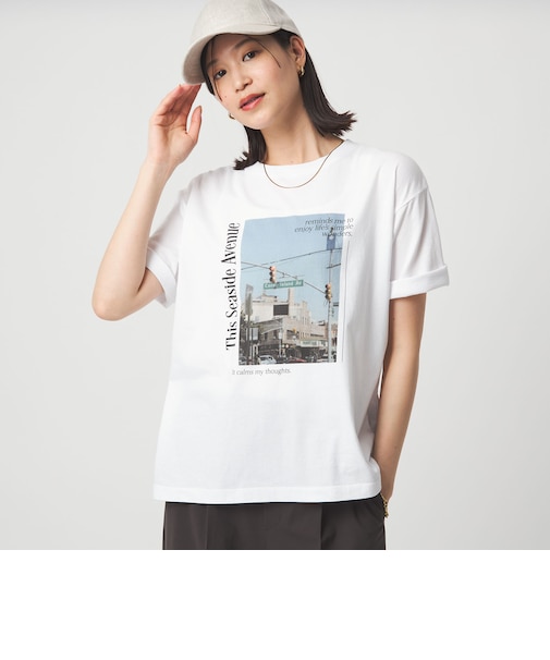<at ease>アソート フォトプリント ショートスリーブ カットソー