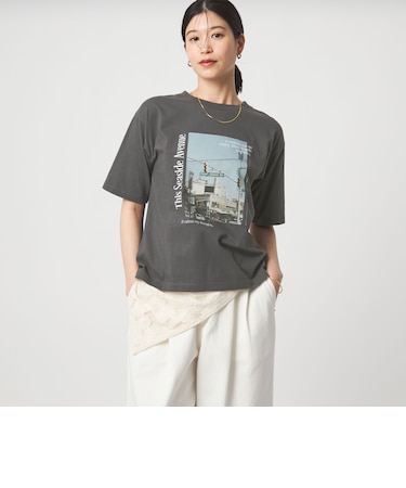 <at ease>アソート フォトプリント ショートスリーブ カットソー