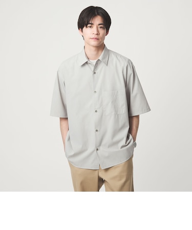 Dot Air ボックス レギュラーカラー 半袖 シャツ -ストレッチ-