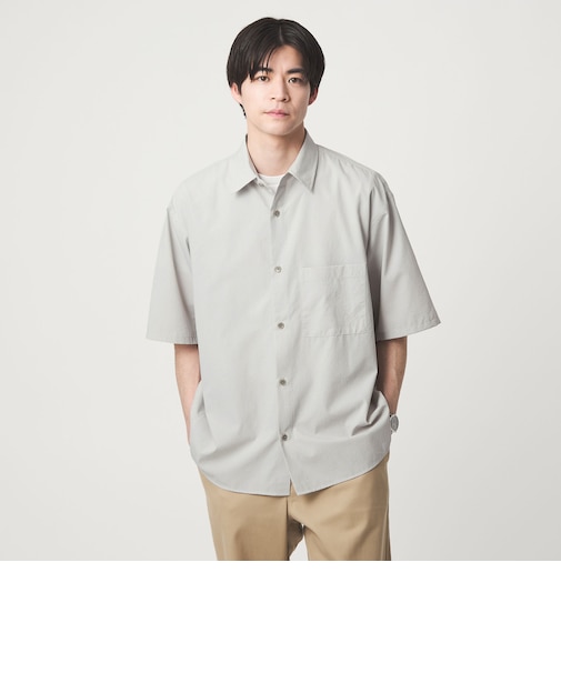 Dot Air ボックス レギュラーカラー 半袖 シャツ -ストレッチ-