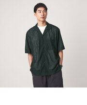 ダイヤ ヘリンボーン メッシュ オープンカラー 半袖 シャツ