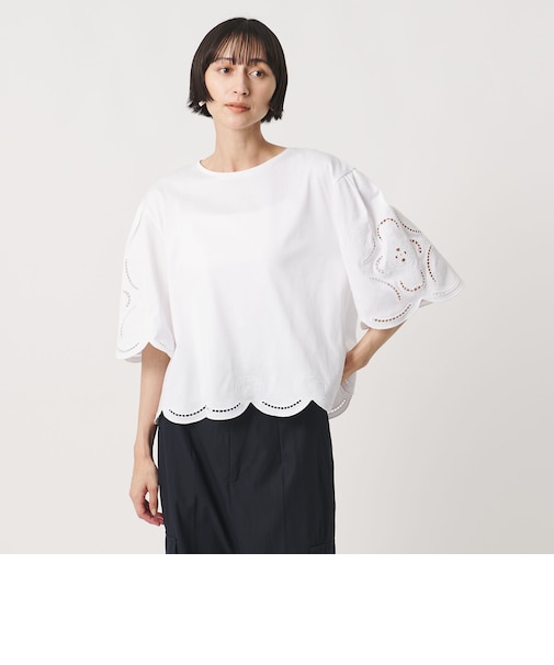 エンブロイダリー スカラップ Tシャツ
