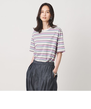 マルチボーダー ハーフスリーブ Tシャツ