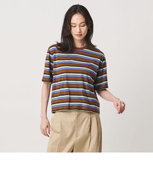 マルチボーダー ハーフスリーブ Tシャツ