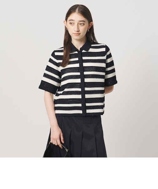 メッシュ スパングル カーディガン ‐ウォッシャブル‐