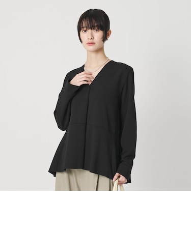 【Wardrobe DAILY MINIMAL】ペプラム Vネックプルオーバーカットソー