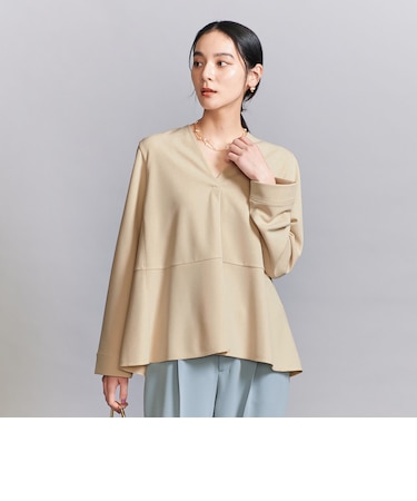 【Wardrobe DAILY MINIMAL】ペプラム Vネックプルオーバーカットソー