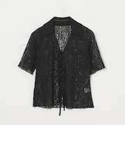 ＜EMMEL REFINES＞カットレース リボン トップス