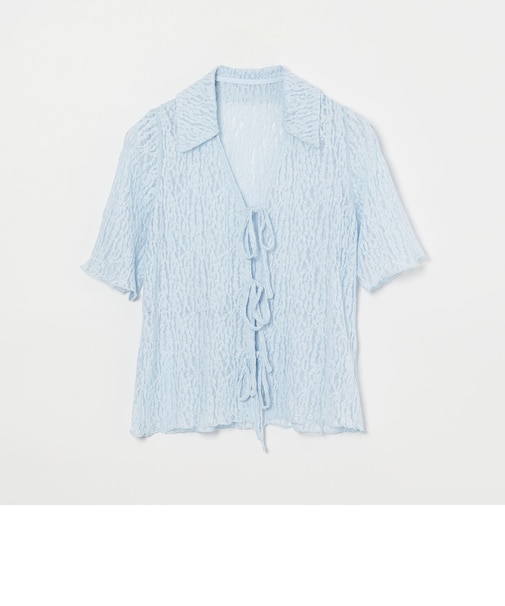 ＜EMMEL REFINES＞カットレース リボン トップス