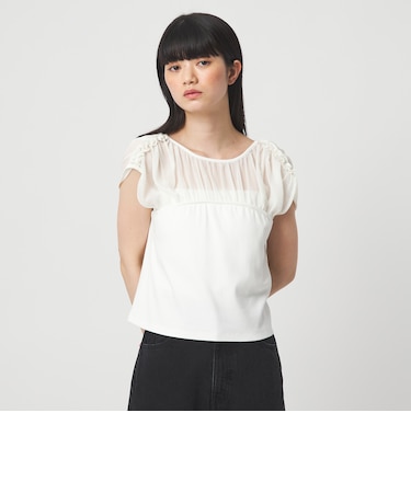 <EMMEL REFINES>EM ヨウリュウ カタフリル ドッキング Tシャツ