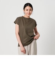 クルーネック フレンチスリーブ カットソー