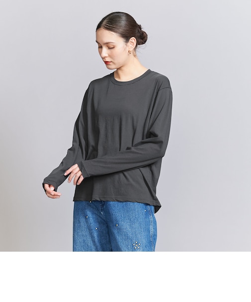 コットン ルーズ ロングスリーブ Tシャツ