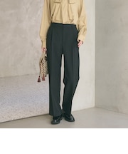 【Wardrobe DAILY MINIMAL】メランジ タックストレートパンツ ウォッシャブル