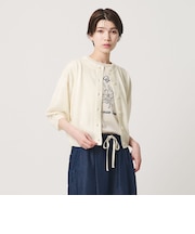 【Wardrobe DAILY MINIMAL】ハーフスリーブ シアーカーディガン ウォッシャブル