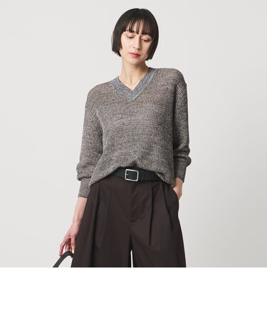 カラーヤーン Vネック ニット ‐ウォッシャブル‐