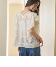 【Wardrobe DAILY MINIMAL】レース 2WAYブラウス ウォッシャブル