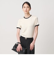 リブ バイカラーパイピング ショートスリーブ Tシャツ