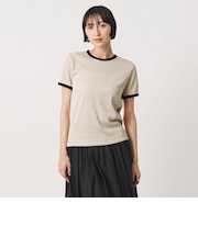 リブ バイカラーパイピング ショートスリーブ Tシャツ