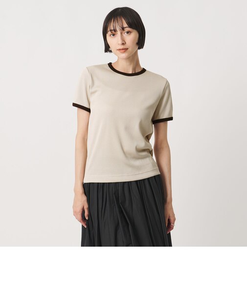リブ バイカラーパイピング ショートスリーブ Tシャツ