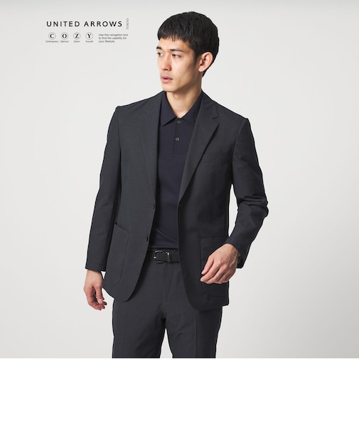 COOL DOTS プリント シングル 2ボタン テーラードジャケット UA COZY ウォッシャブル 2WAYストレッチ