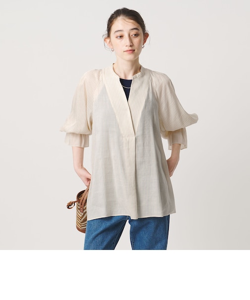 ラミー スキッパー Vネック ブラウス ‐ウォッシャブル‐