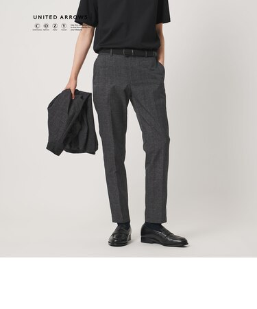 COOL DOTS プリント ノープリーツ テーパード パンツ UA COZY ウォッシャブル 2WAYストレッチ