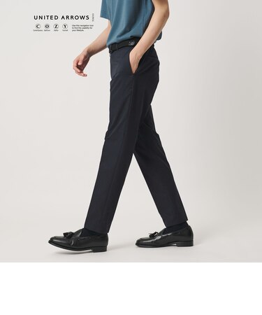 COOL DOTS プリント ノープリーツ テーパード パンツ UA COZY ウォッシャブル 2WAYストレッチ