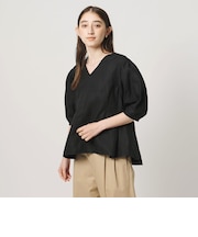 リネン フレア パフスリー ブブラウス ‐ウォッシャブル‐