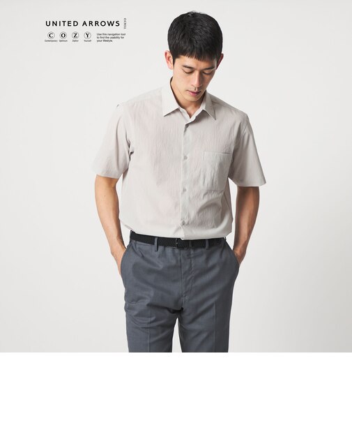 ショートスリーブ レギュラーカーラーシャツ UA COZY ヨコストレッチ 撥水