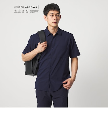 ショートスリーブ レギュラーカーラーシャツ UA COZY ヨコストレッチ 撥水