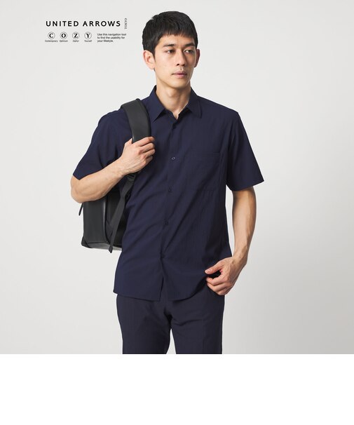 ショートスリーブ レギュラーカーラーシャツ UA COZY ヨコストレッチ 撥水