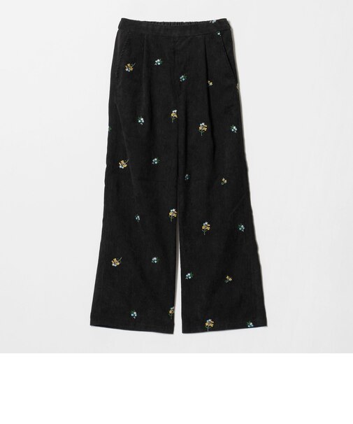 エンブロイダリー コーデュロイ タックワイドパンツ ‐ウォッシャブル‐<A DAY IN THE LIFE>